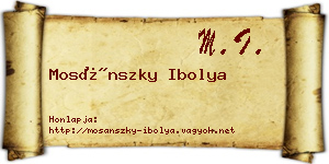 Mosánszky Ibolya névjegykártya